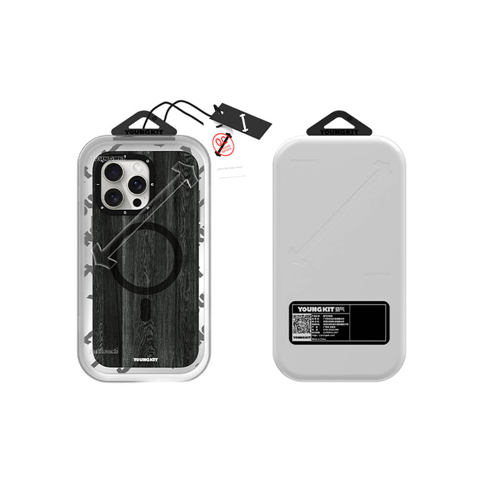 Youngkit Wood Forest Serisi iPhone 14 Pro Magsafe Şarj Özellikli Sararmaya Dayanıklı Telefon Kılıfı - 12