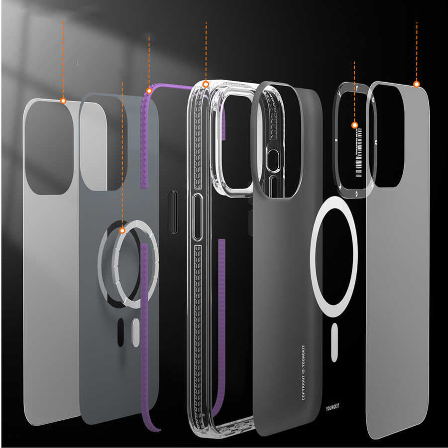Youngkit Jane Sand Serisi iPhone 14 Pro Magsafe Şarj Özellikli Telefon Kılıfı - 4
