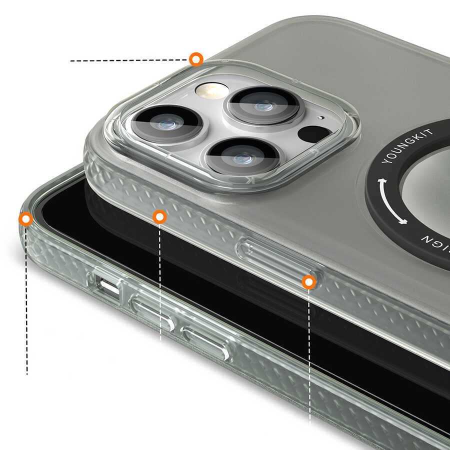 Youngkit Rock Serisi iPhone 14 Pro Magsafe Şarj Özellikli Telefon Kılıfı - 3