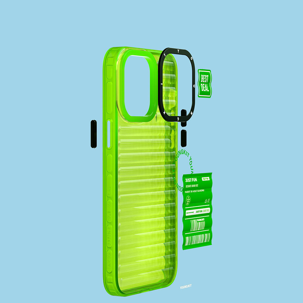 YoungKit Fluorite Serisi iPhone 14 Pro Şeffaf Renkli Tasarım Telefon Kılıfı - 4