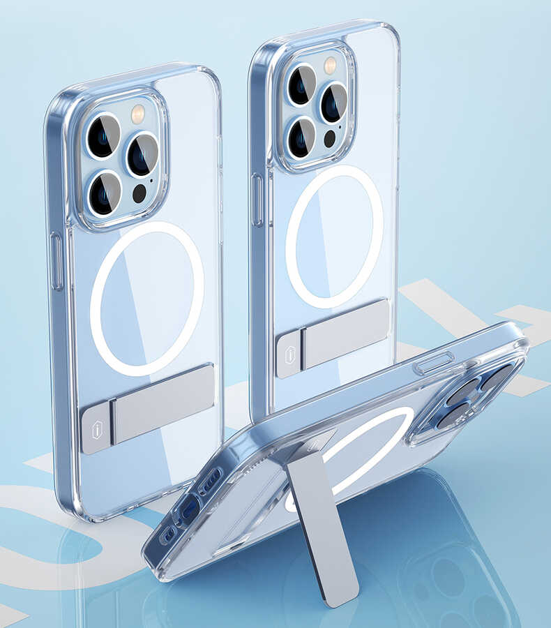 iPhone 14 Pro Kılıf Standlı M-safe Wireless Şarj Özellikli Wiwu Aurora Serisi Kılıf - 4