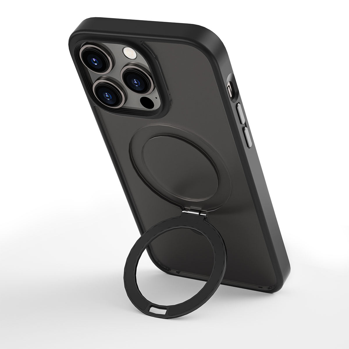 Wiwu ZMM-010 iPhone 14 Pro Kılıf M-safe Şarj Özellikli Parmak İzi Bırakmayan Mat Transparan Standlı Kılıf - 4