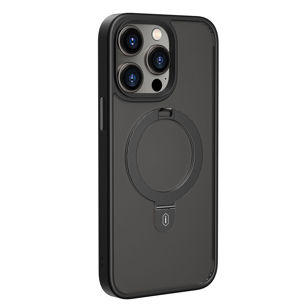 Wiwu ZMM-010 iPhone 14 Pro Kılıf M-safe Şarj Özellikli Parmak İzi Bırakmayan Mat Transparan Standlı Kılıf - 14