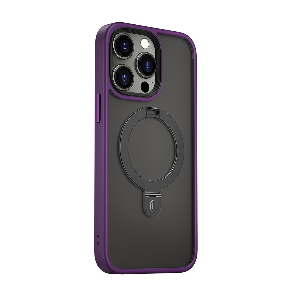 Wiwu ZMM-010 iPhone 14 Pro Kılıf M-safe Şarj Özellikli Parmak İzi Bırakmayan Mat Transparan Standlı Kılıf - 15
