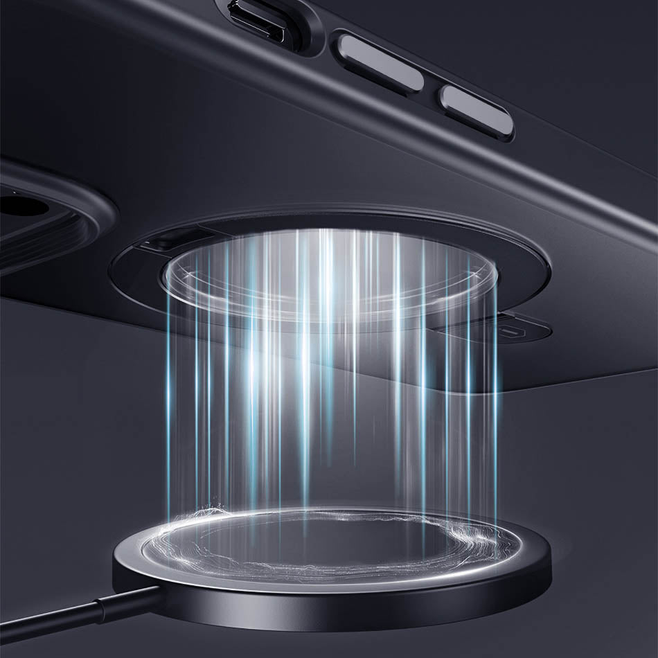 Wiwu ZMM-010 iPhone 14 Pro Kılıf M-safe Şarj Özellikli Parmak İzi Bırakmayan Mat Transparan Standlı Kılıf - 5