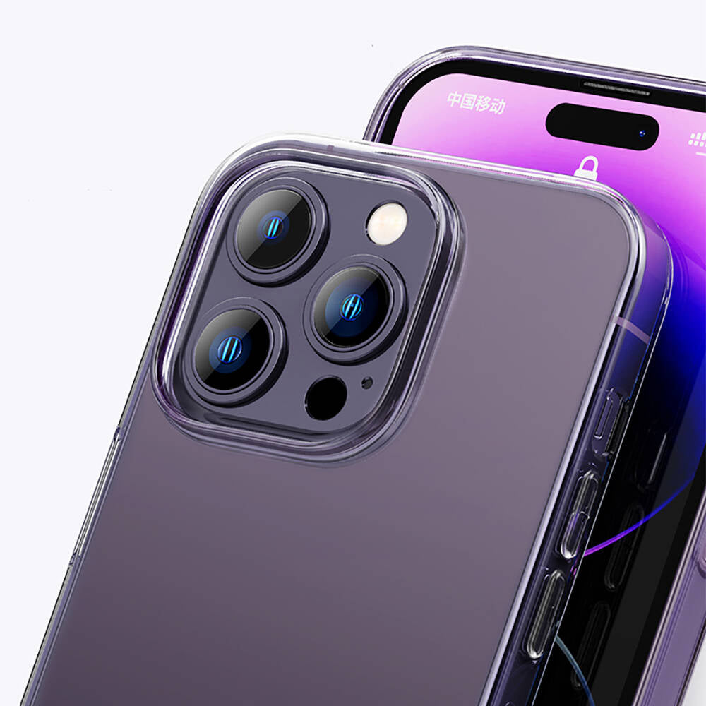 Recci Clarity Serisi iPhone 14 Pro Max Airbagli Şeffaf Darbe Emici Silikon Tasarımlı Kılıf
