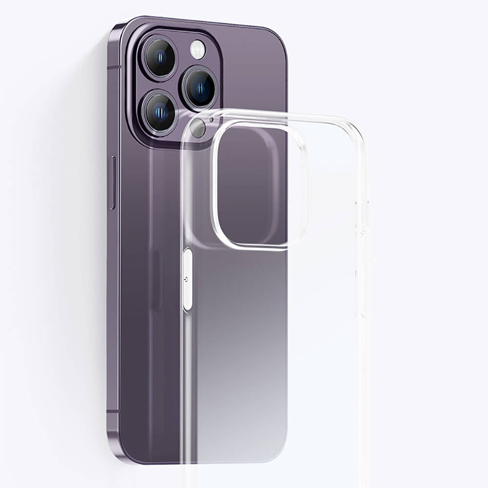 Recci Clarity Serisi iPhone 14 Pro Max Airbagli Şeffaf Darbe Emici Silikon Tasarımlı Kılıf