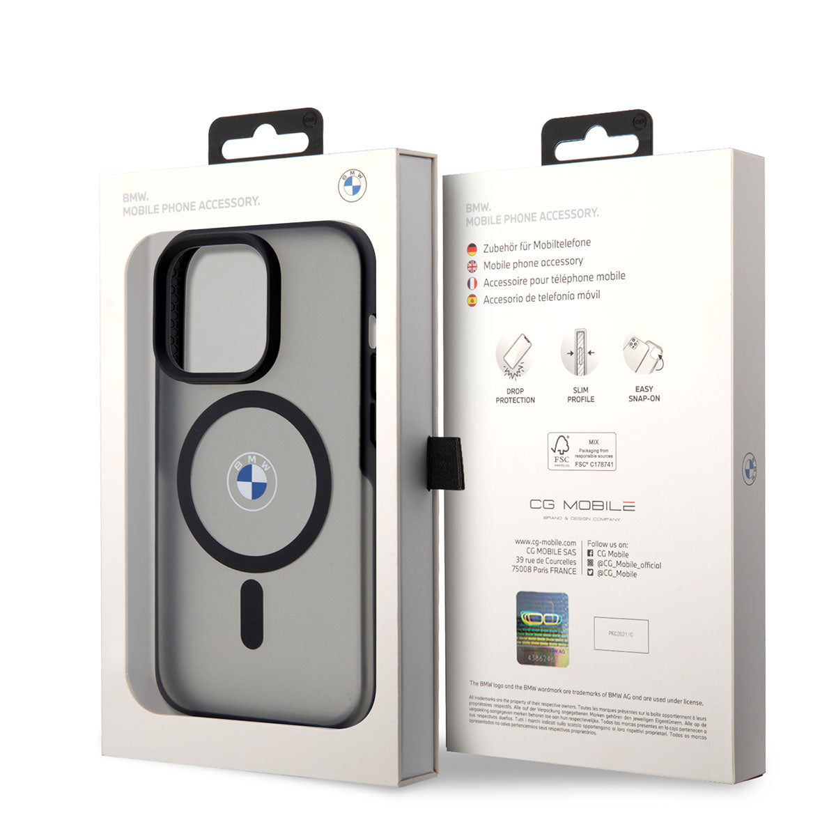 BMW iPhone 14 Pro Max Magsafe Şarj Özellikli Transparan Logolu İmza Dizayn Telefon Kılıfı - 3
