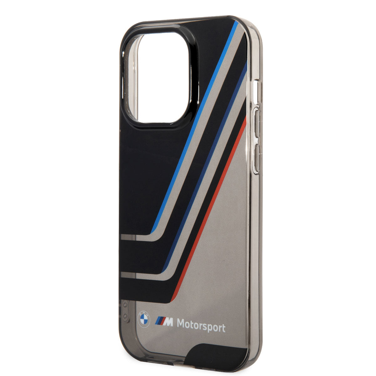 BMW iPhone 14 Pro Max Orjinal Lisanslı Yarı Transparan Çizgili Dizayn Telefon Kılıfı - 6