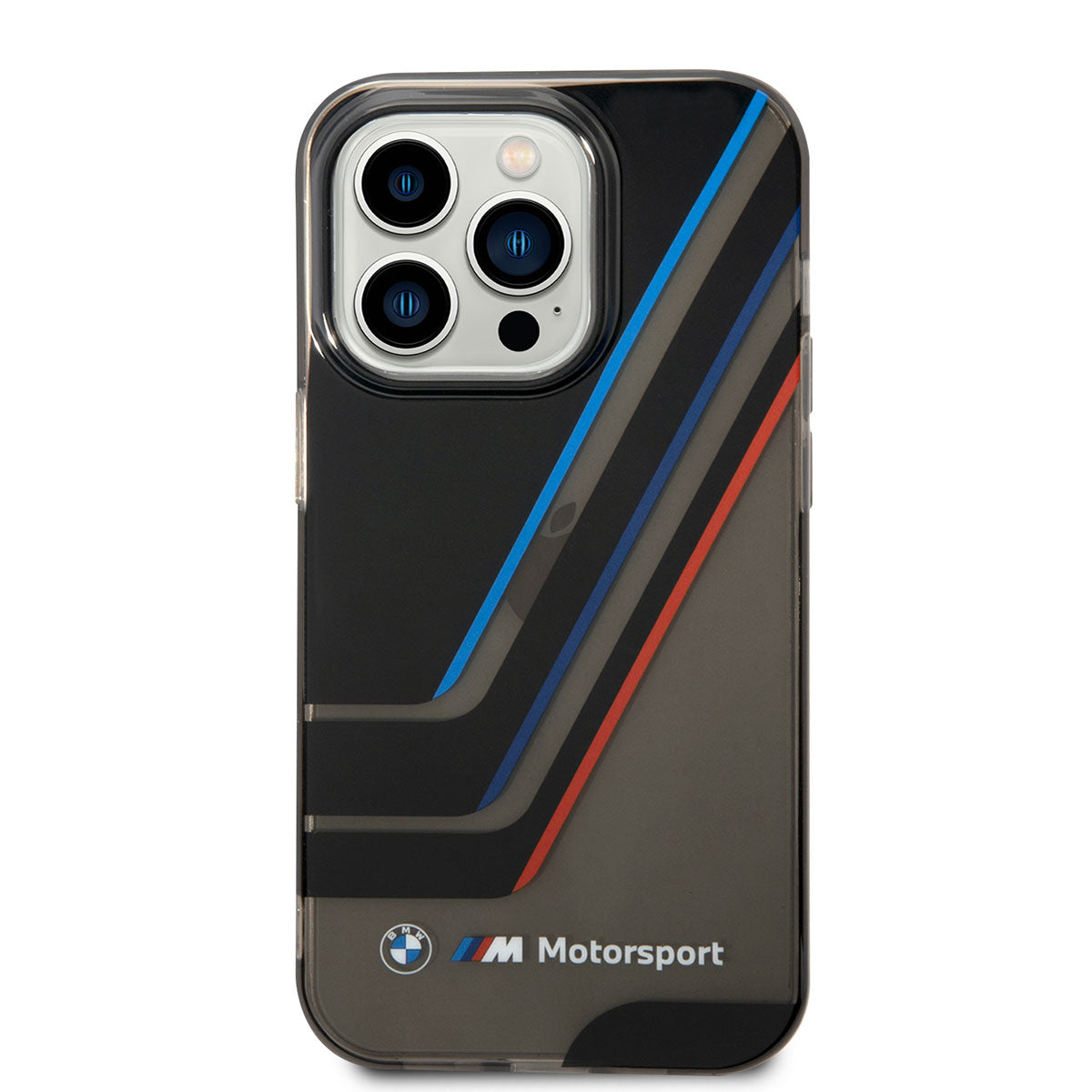 BMW iPhone 14 Pro Max Orjinal Lisanslı Yarı Transparan Çizgili Dizayn Telefon Kılıfı - 4