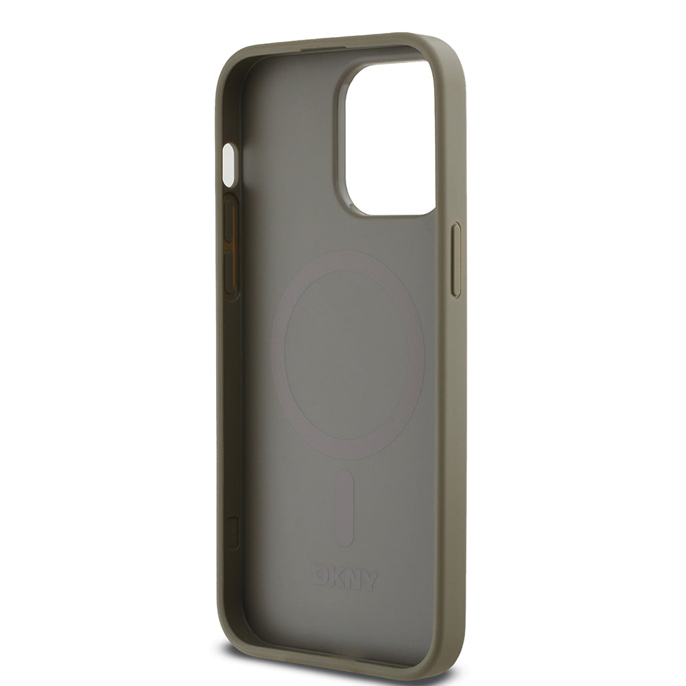 DKNY iPhone 14 Pro Max Orjinal Lisanslı M-safe 3D Yazılı Grid Pattern Kılıf