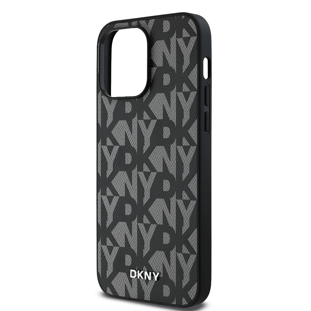 DKNY iPhone 14 Pro Max Orjinal Lisanslı M-safe 3D Yazılı Grid Pattern Kılıf