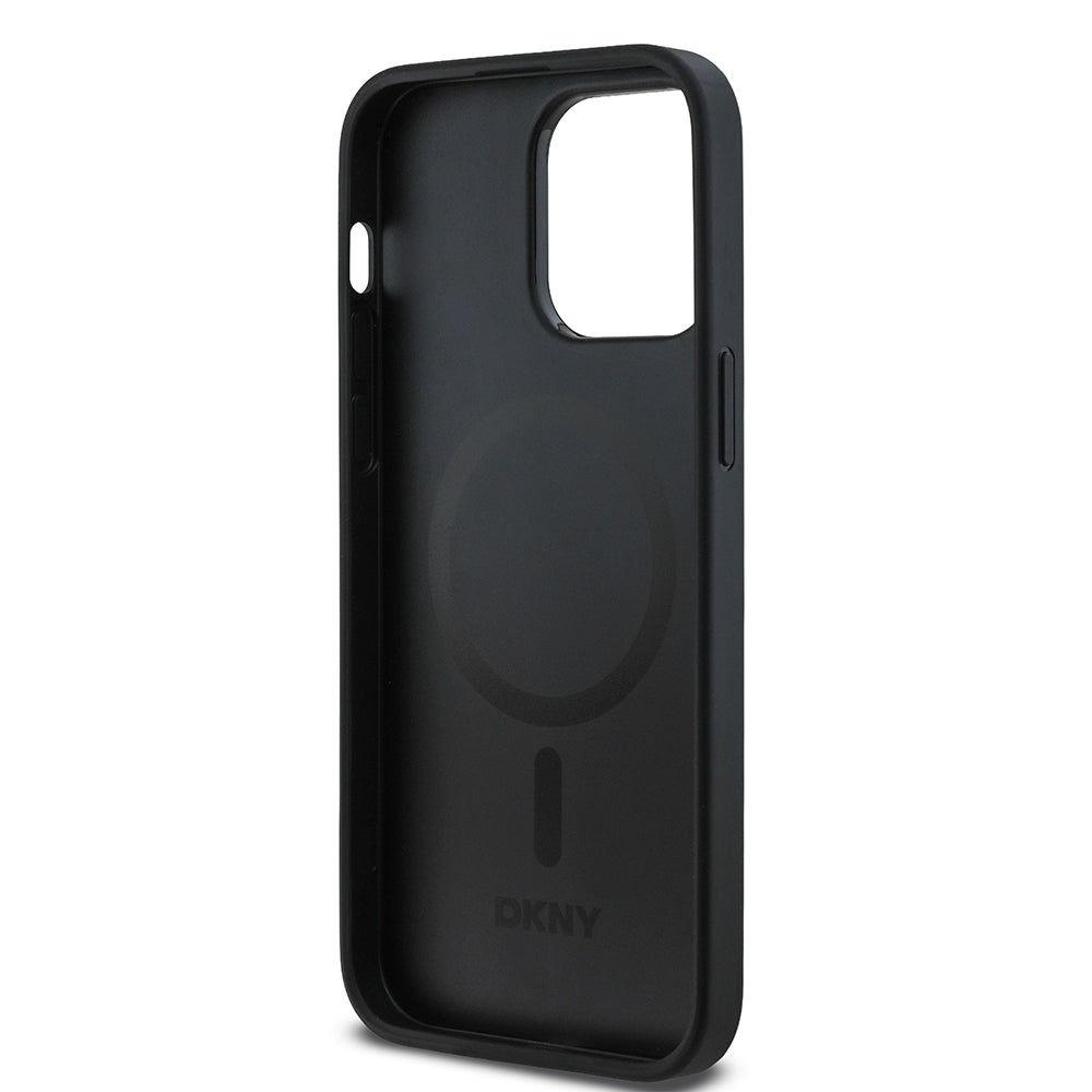 DKNY iPhone 14 Pro Max Orjinal Lisanslı M-safe 3D Yazılı Grid Pattern Kılıf