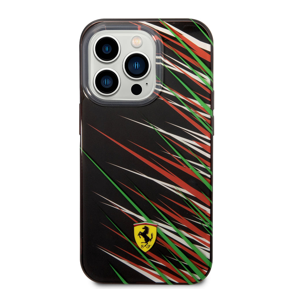Ferrari iPhone 14 Pro Max Orjinal Lisanslı Baskı Logolu Çimen Desenli Kılıf