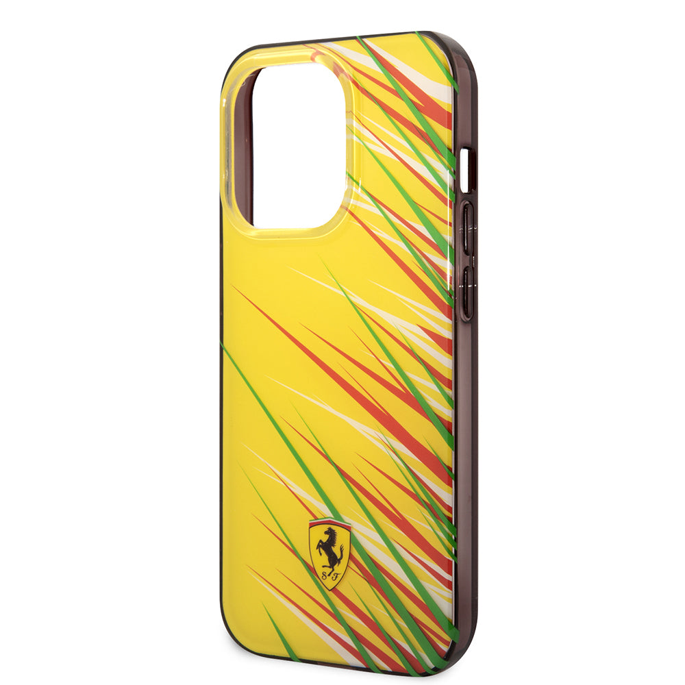 Ferrari iPhone 14 Pro Max Orjinal Lisanslı Baskı Logolu Çimen Desenli Kılıf