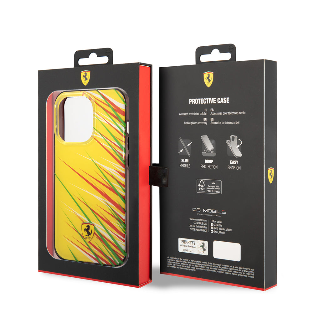Ferrari iPhone 14 Pro Max Orjinal Lisanslı Baskı Logolu Çimen Desenli Kılıf