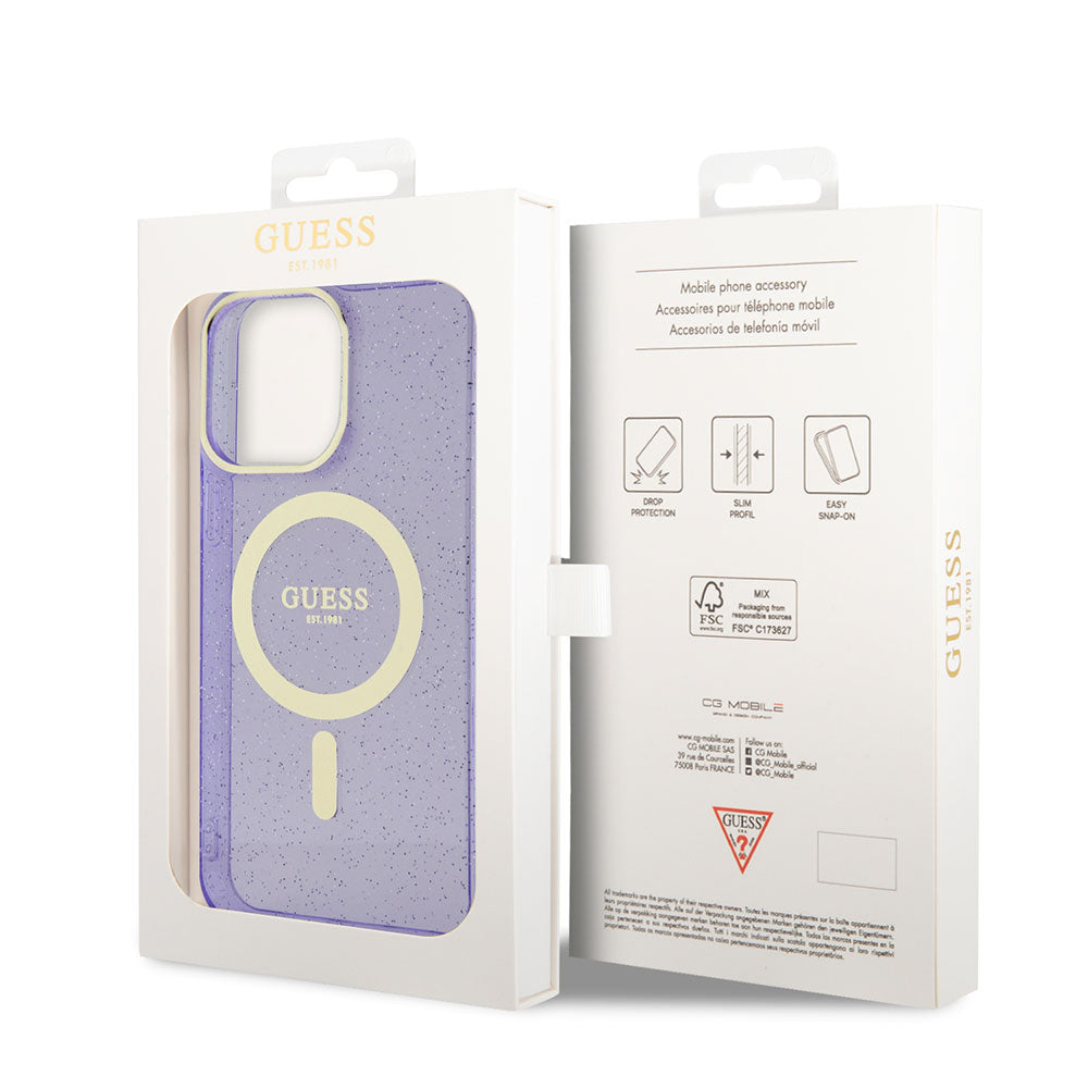 Guess iPhone 14 Pro Max Magsafe Şarj Özellikli Glitter Telefon Kılıfı - 9