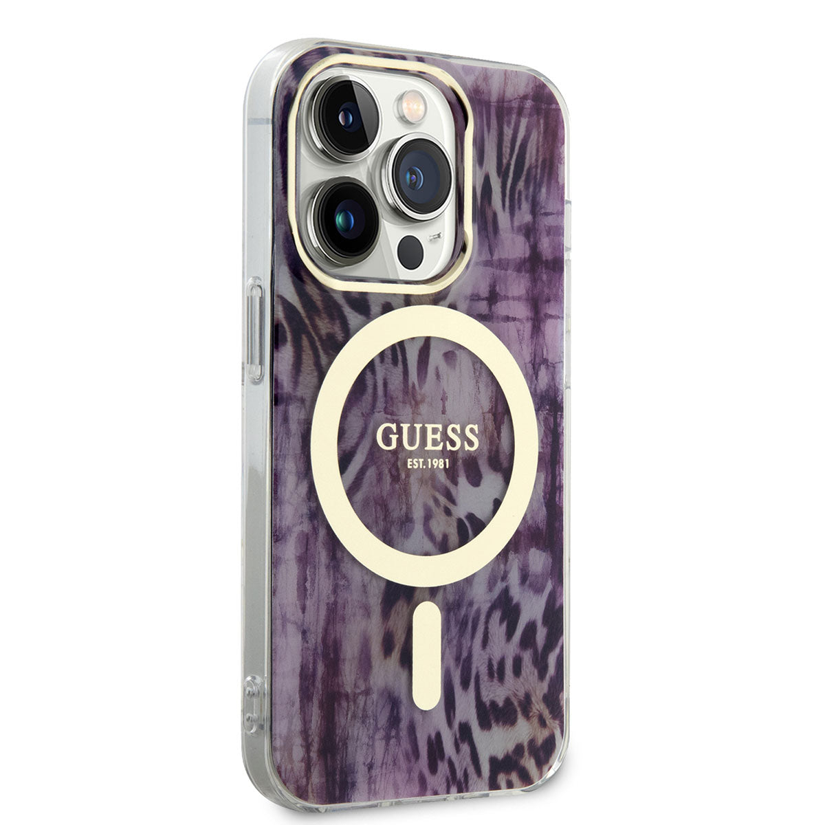 Guess iPhone 14 Pro Max Magsafe Şarj Özellikli Leopar Desenli Telefon Kılıfı - 9