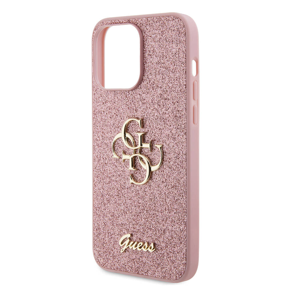 Guess iPhone 14 Pro Max Orjinal Lisanslı 4G Büyük Metal Logolu Glitter Kılıf