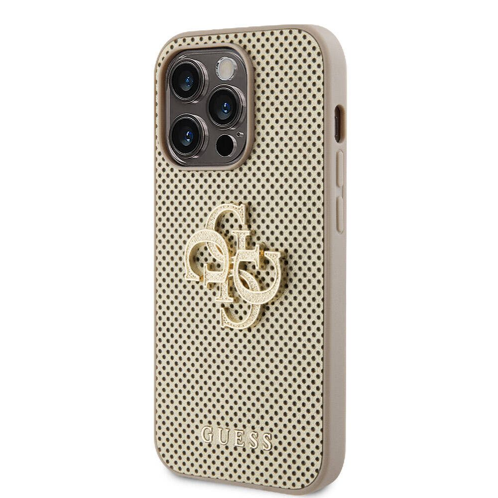 Guess iPhone 14 Pro Max Orjinal Lisanslı Delikli Yazı ve 4G Glitter Büyük Metal Logolu Telefon Kılıfı - 9