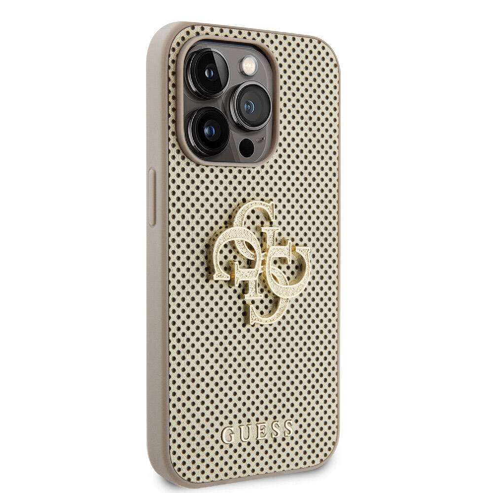 Guess iPhone 14 Pro Max Orjinal Lisanslı Delikli Yazı ve 4G Glitter Büyük Metal Logolu Telefon Kılıfı - 11