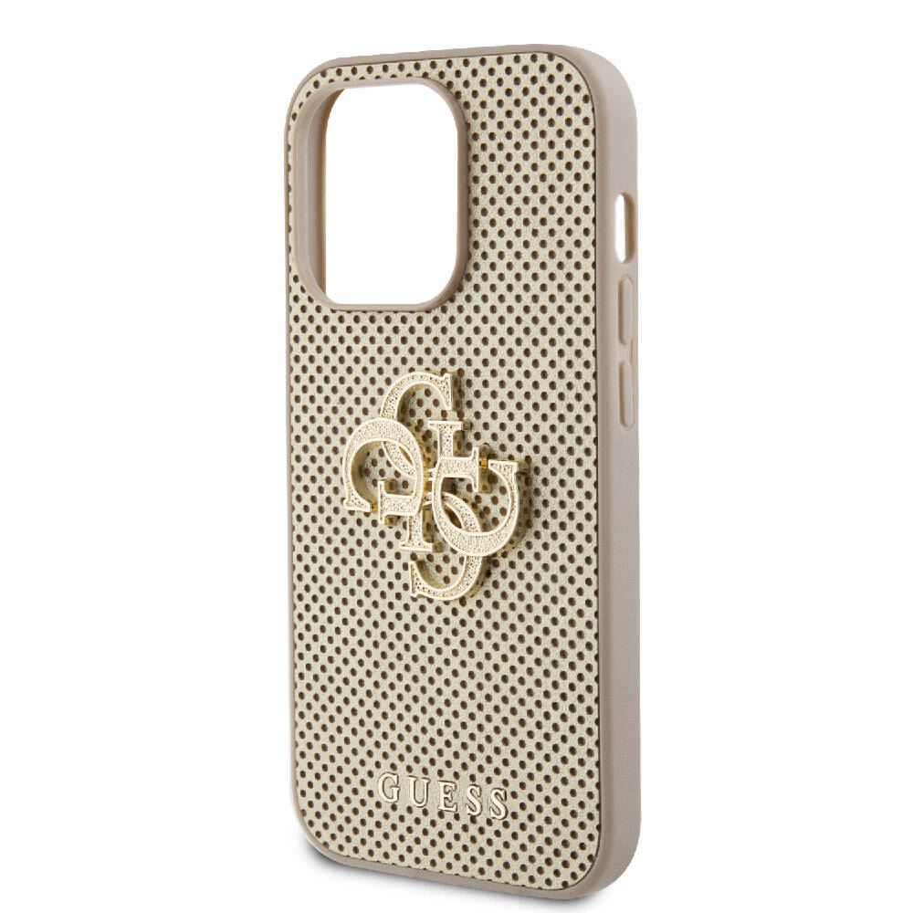 Guess iPhone 14 Pro Max Orjinal Lisanslı Delikli Yazı ve 4G Glitter Büyük Metal Logolu Telefon Kılıfı - 13