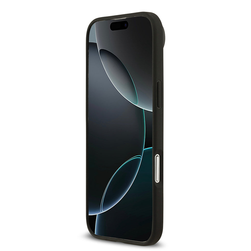 Guess iPhone 17 Air Orjinal Lisanslı M-safe Şarj Özellikli Taneli Çiçek Tasarımlı Metal Yazı Logolu Kılıf