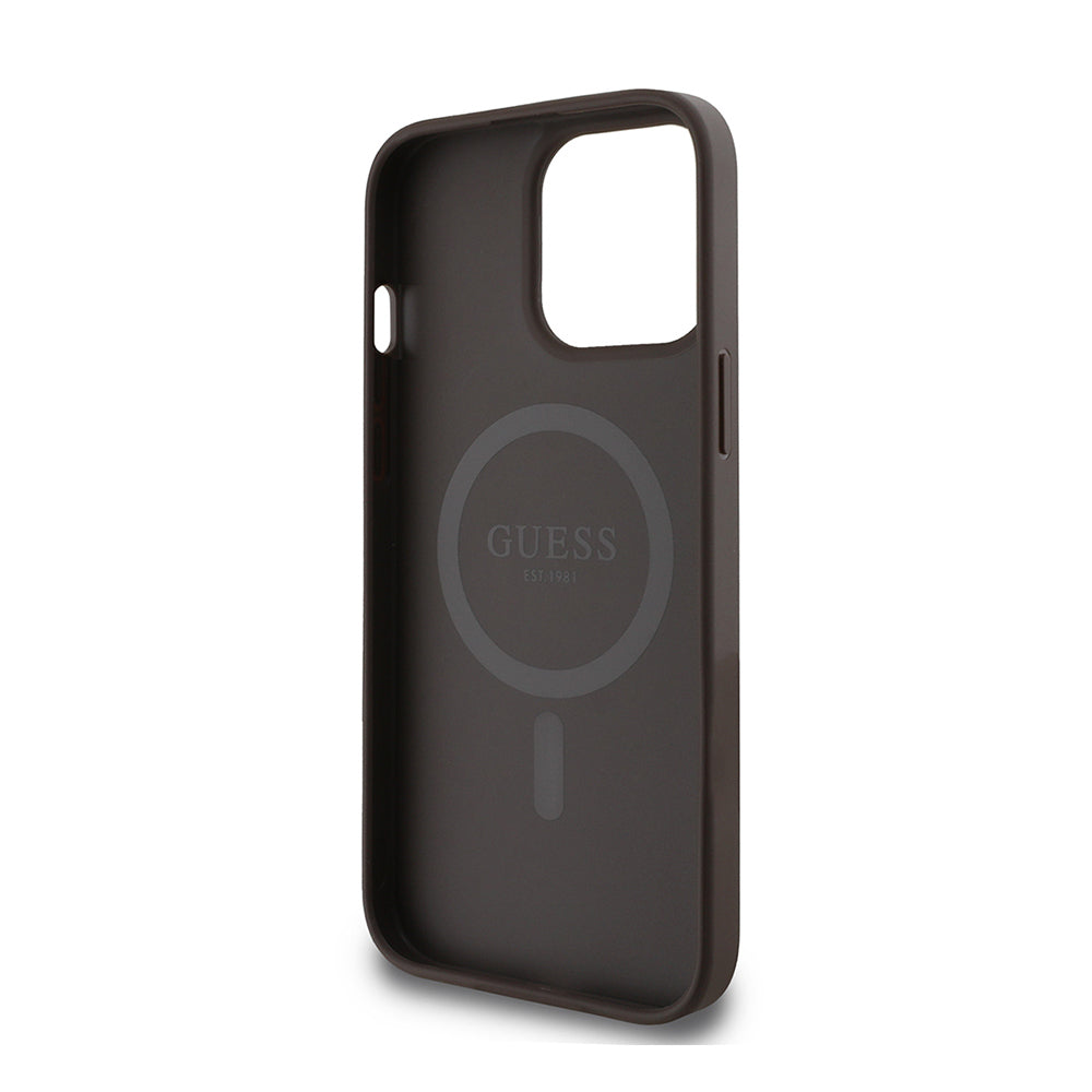 Guess iPhone 14 Pro Max Orjinal Lisanslı M-safe Şarj Özellikli 4G Desen Yazı Logolu Kılıf