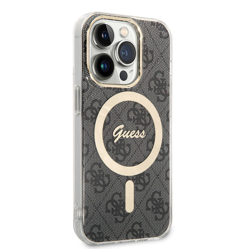 Guess iPhone 14 Pro Max Orjinal Lisanslı Magsafe Şarj Özellikli Yazı Logolu 4G Desenli Telefon Kılıfı - 3