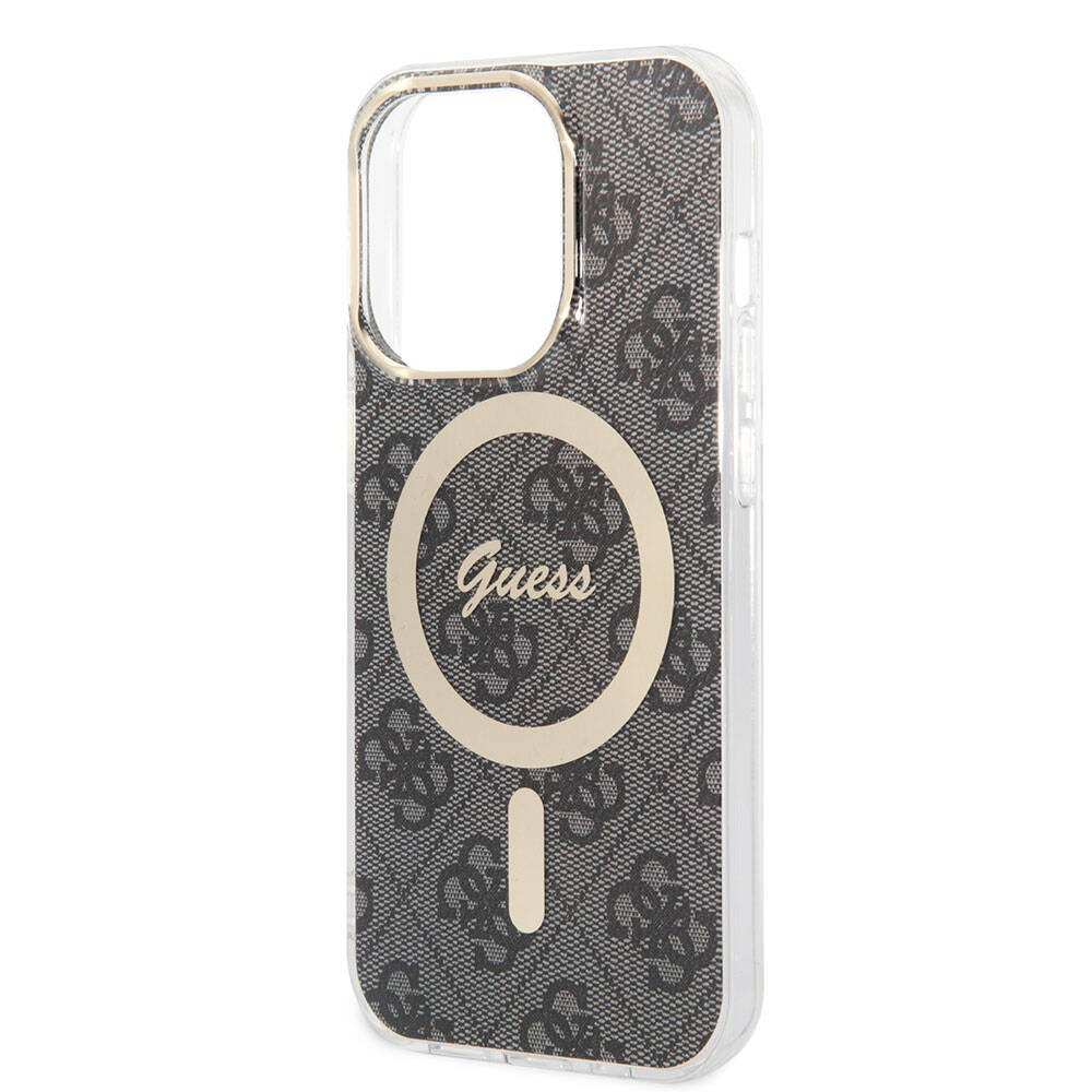 Guess iPhone 14 Pro Max Orjinal Lisanslı Magsafe Şarj Özellikli Yazı Logolu 4G Desenli Telefon Kılıfı - 5