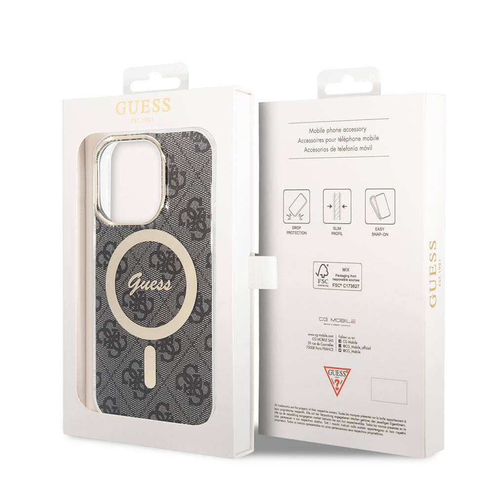Guess iPhone 14 Pro Max Orjinal Lisanslı Magsafe Şarj Özellikli Yazı Logolu 4G Desenli Telefon Kılıfı - 7
