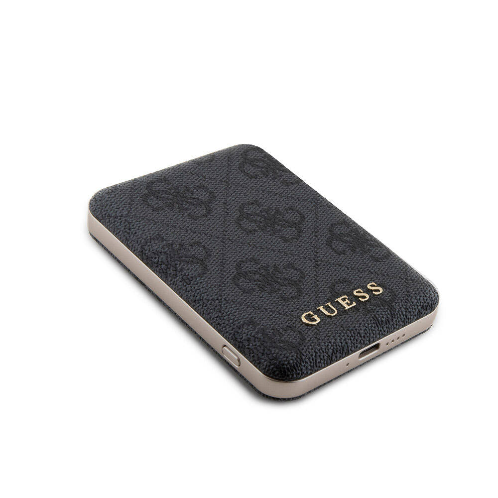 Guess iPhone 14 Pro Max Orjinal Lisanslı Magsafe Şarj Özellikli Yazı Logolu 4G Desenli Telefon Kılıfı + Powerbank 5000mAh 2in1 Set - 11