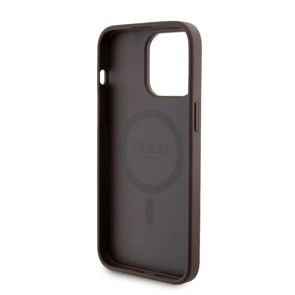 Guess iPhone 14 Pro Max Orjinal Lisanslı Magsafe Şarj Özellikli Yazı Logolu 4G Desenli Telefon Kılıfı + Powerbank 5000mAh 2in1 Set - 19