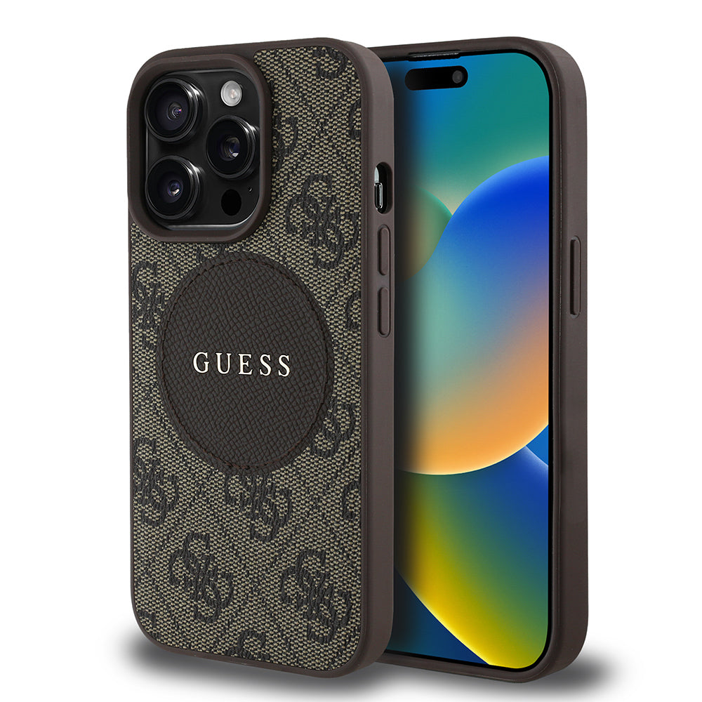 Guess iPhone 14 Pro Max Orjinal Lisanslı M-safe Şarj Özellikli Yazı Logolu Circle Classic Kılıf