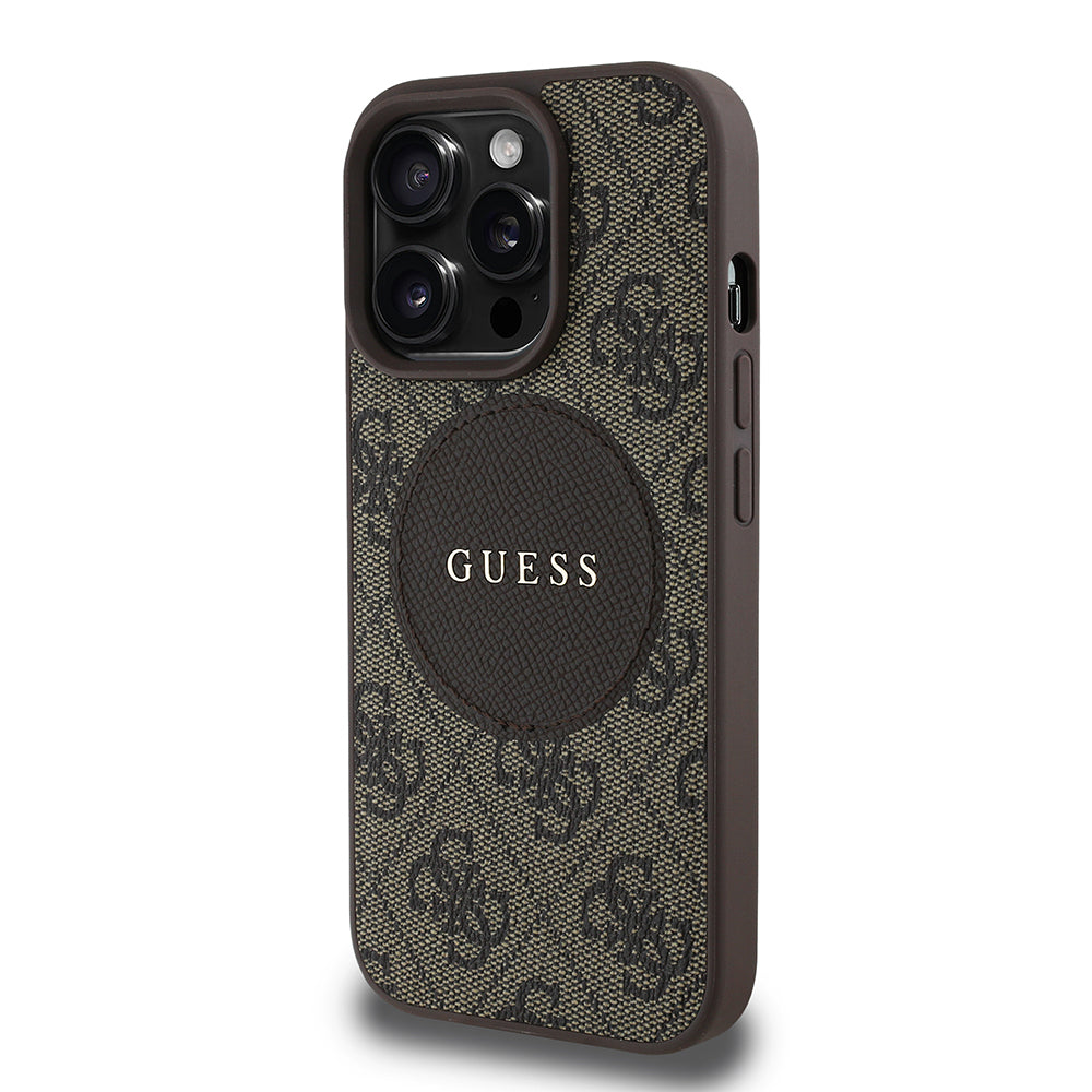 Guess iPhone 14 Pro Max Orjinal Lisanslı M-safe Şarj Özellikli Yazı Logolu Circle Classic Kılıf