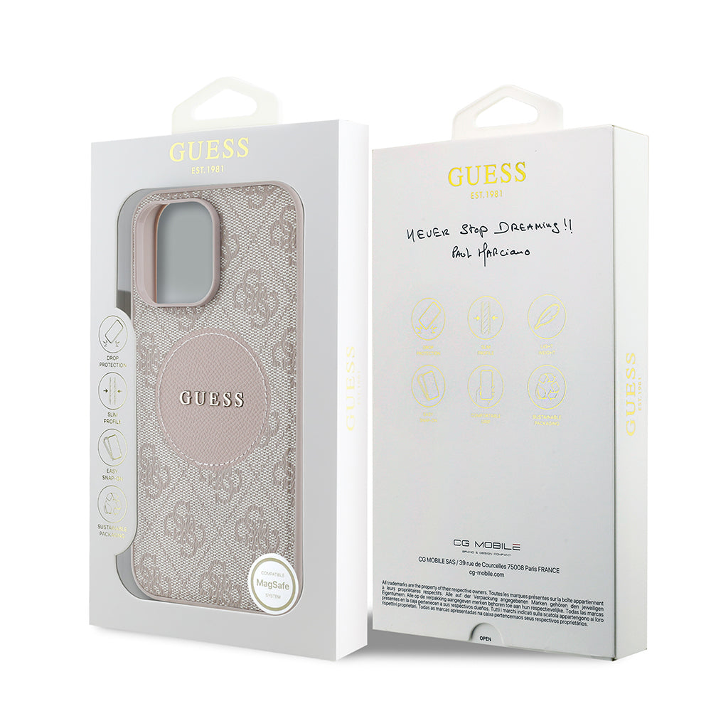Guess iPhone 14 Pro Max Orjinal Lisanslı M-safe Şarj Özellikli Yazı Logolu Circle Classic Kılıf