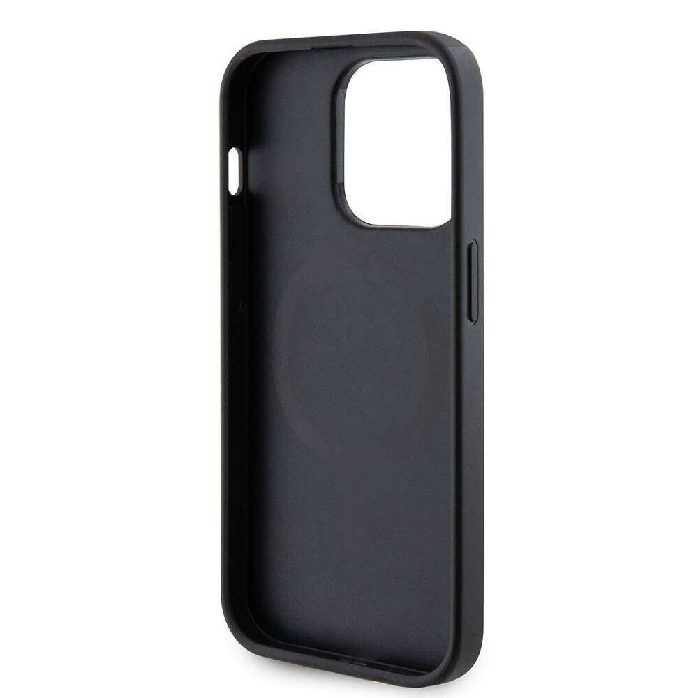Guess iPhone 14 Pro Max Orjinal Lisanslı M-safe Şarj Özellikli Yazı Logolu Saffiano Kılıf