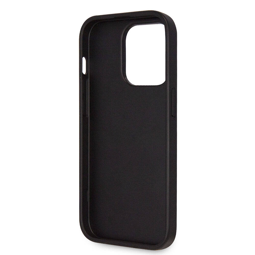Guess iPhone 14 Pro Max Orjinal Lisanslı PU Deri Taşlı Üçgen Logo 4G Desenli Telefon Kılıfı - 6