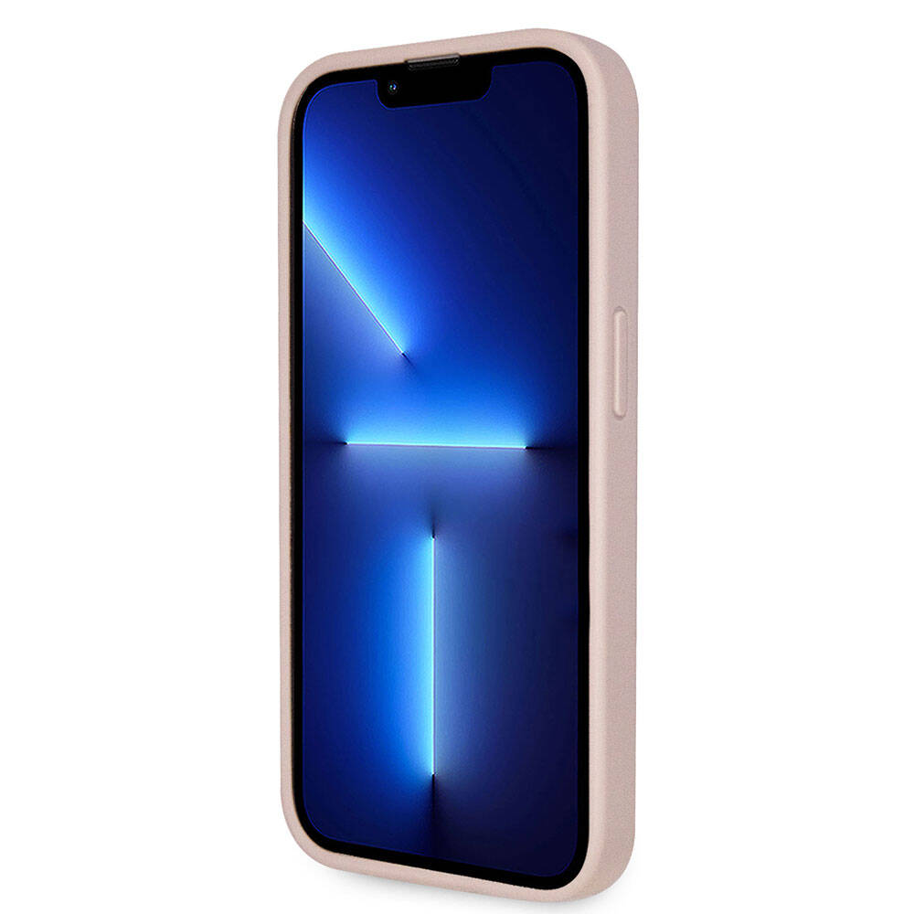 Guess iPhone 14 Pro Max Orjinal Lisanslı PU Deri Taşlı Üçgen Logo 4G Desenli Telefon Kılıfı - 18