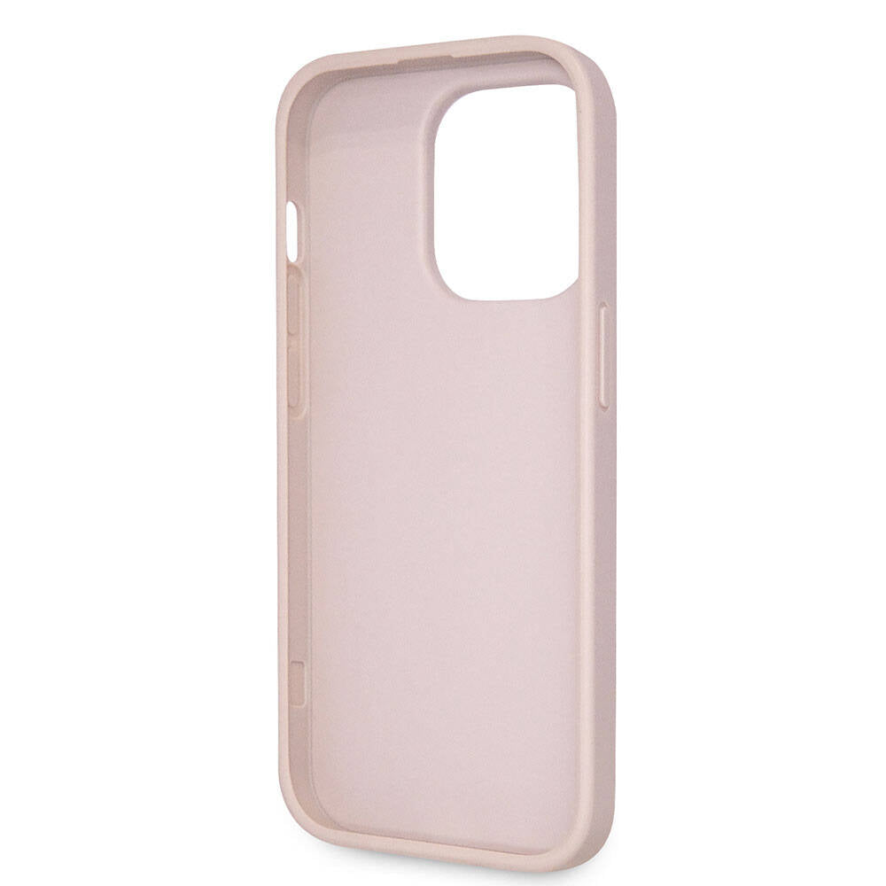 Guess iPhone 14 Pro Max Orjinal Lisanslı PU Deri Taşlı Üçgen Logo 4G Desenli Telefon Kılıfı - 20
