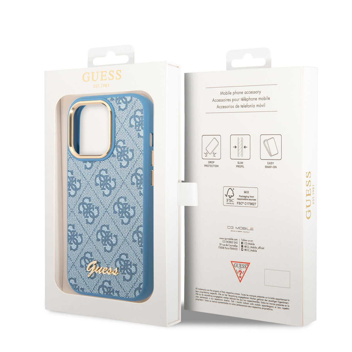 Guess iPhone 14 Pro Max PU Deri Metal Logo Dizaynlı Telefon Kılıfı - 7