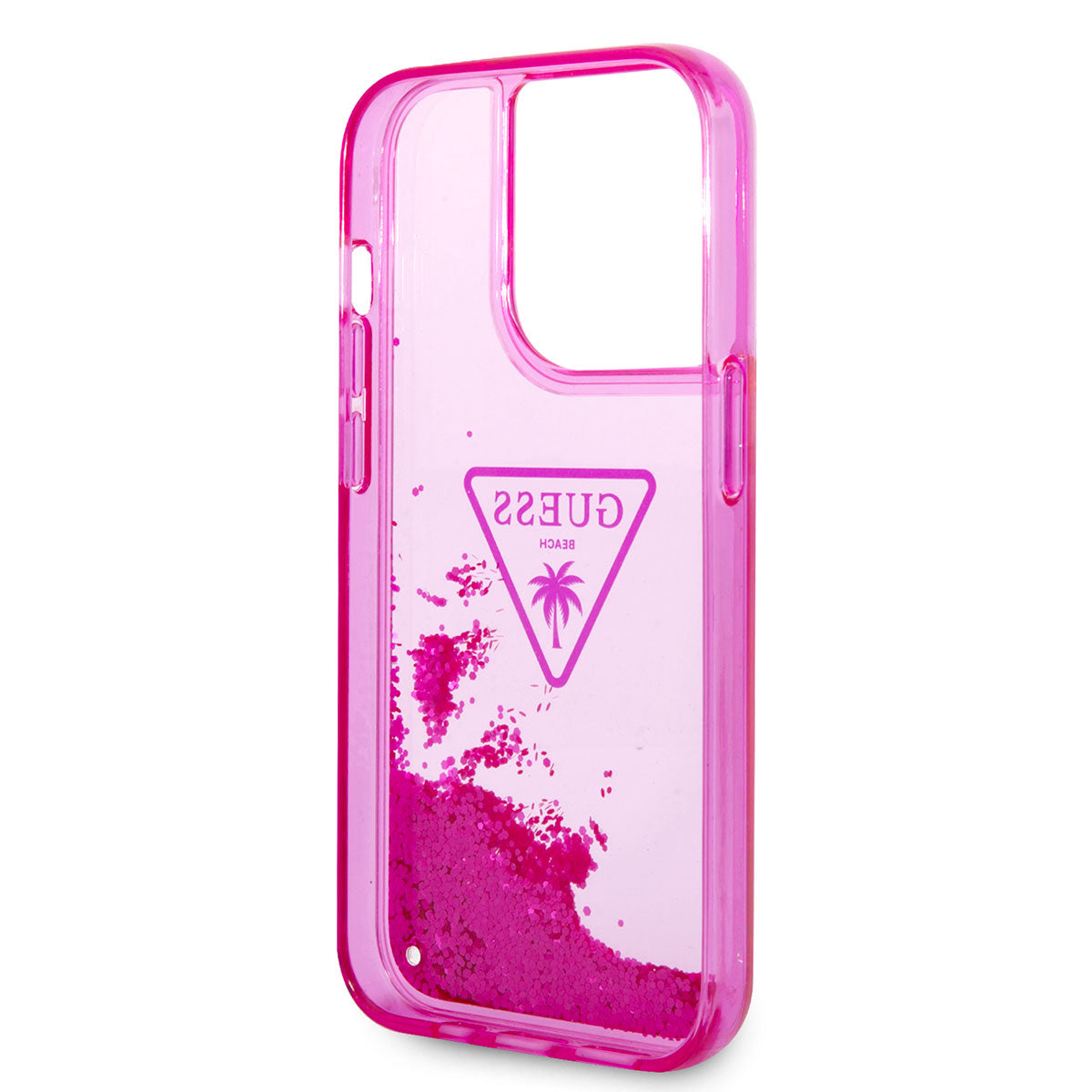 Guess iPhone 14 Pro Max Transparan Sıvılı Simli Dizayn Telefon Kılıfı - 6