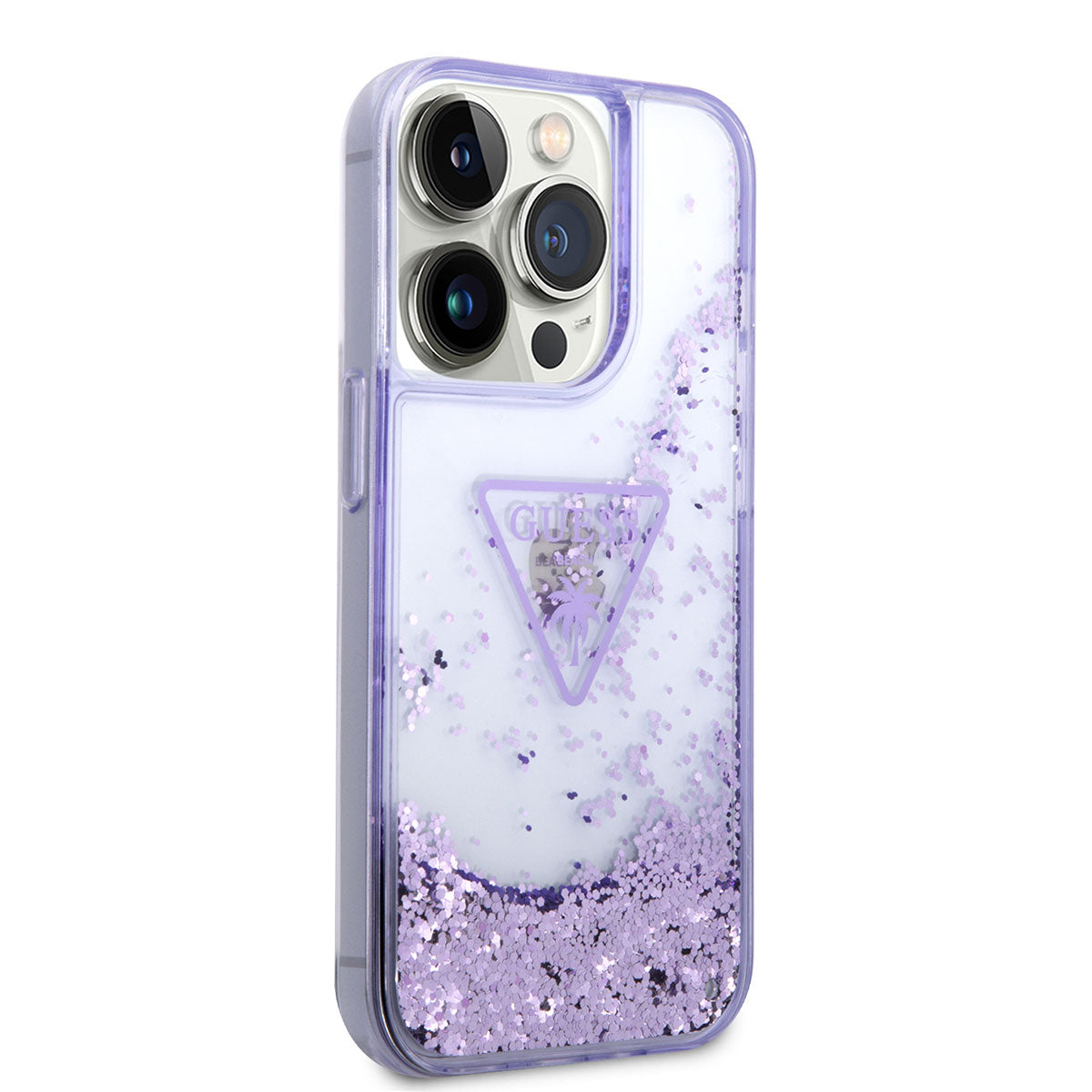 Guess iPhone 14 Pro Max Transparan Sıvılı Simli Dizayn Telefon Kılıfı - 8