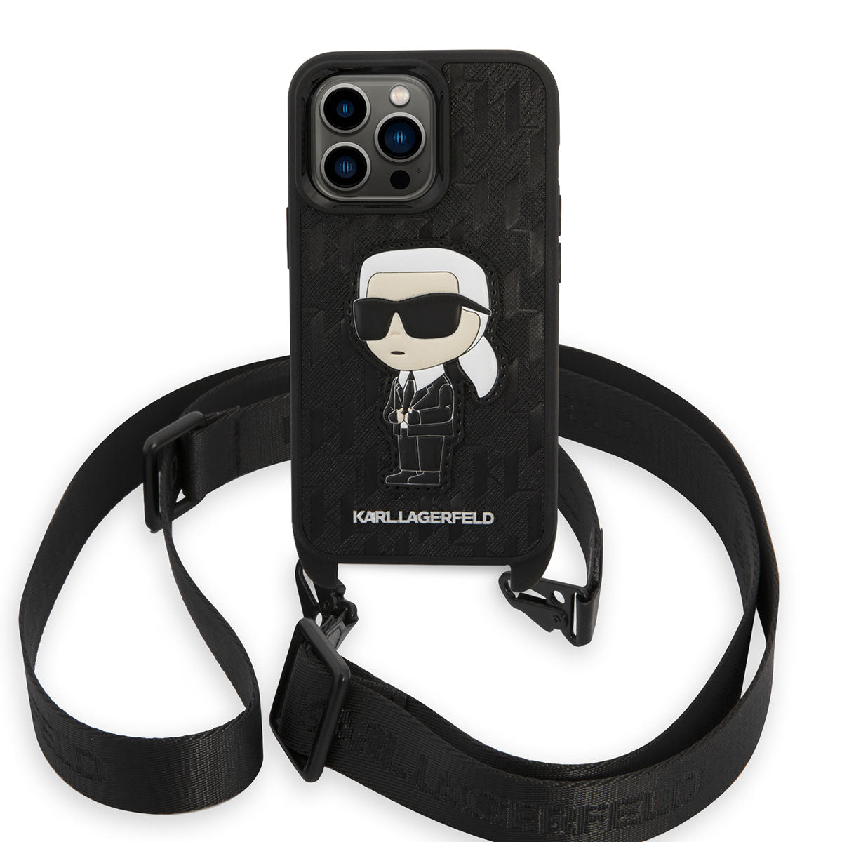 Karl Lagerfeld iPhone 14 Pro Max Kılıf Boyun Askılı Karl Dizayn Kapak - 4