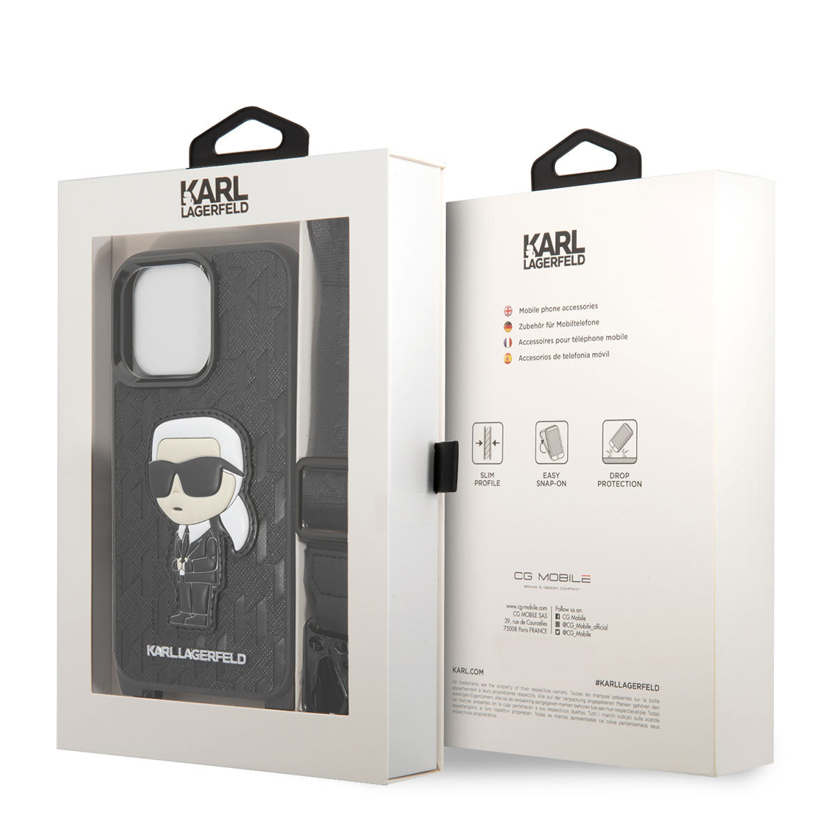 Karl Lagerfeld iPhone 14 Pro Max Kılıf Boyun Askılı Karl Dizayn Kapak - 5