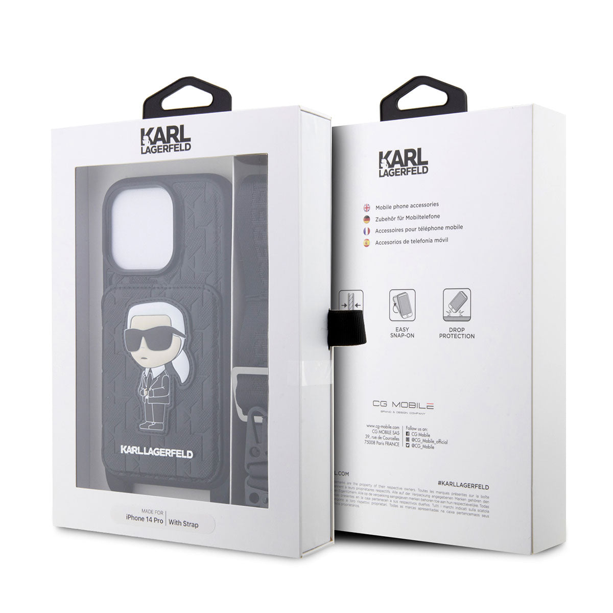 Karl Lagerfeld iPhone 14 Pro Max Kılıf Boyun Askılı Kartlıklı Karl Dizayn Telefon Kılıfı - 4