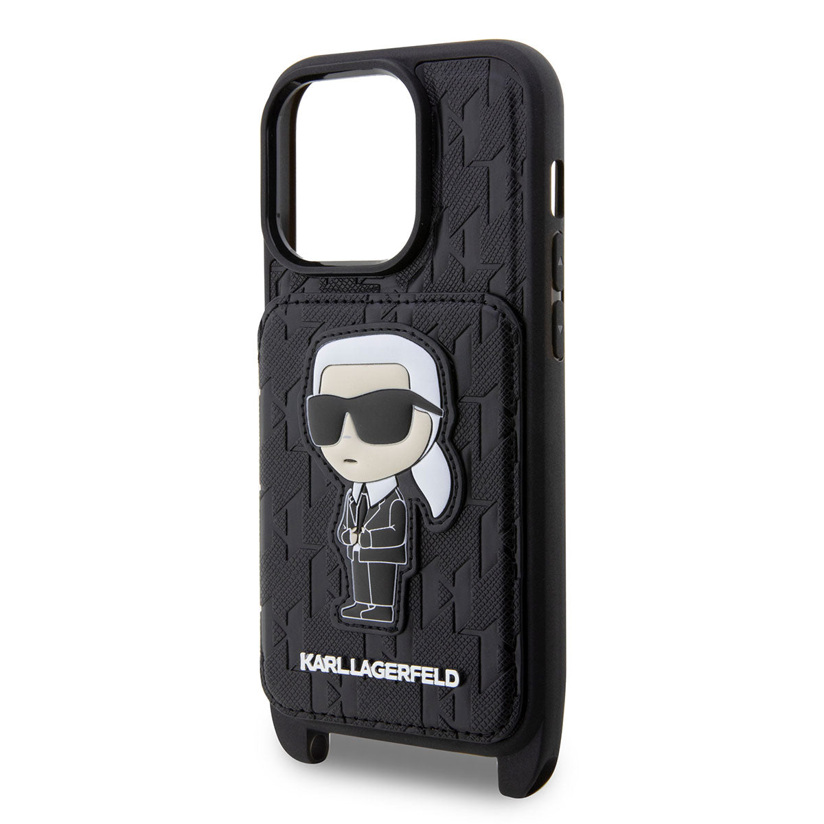 Karl Lagerfeld iPhone 14 Pro Max Kılıf Boyun Askılı Kartlıklı Karl Dizayn Telefon Kılıfı - 6