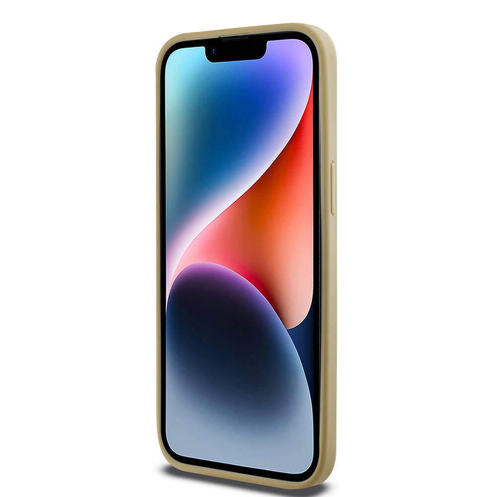 Karl Lagerfeld iPhone 14 Pro Max Kılıf Orjinal Lisanslı 3D KL Yazılı Tüylü Arka Yüzey Saffiano Rhinestones Telefon Kılıfı - 5