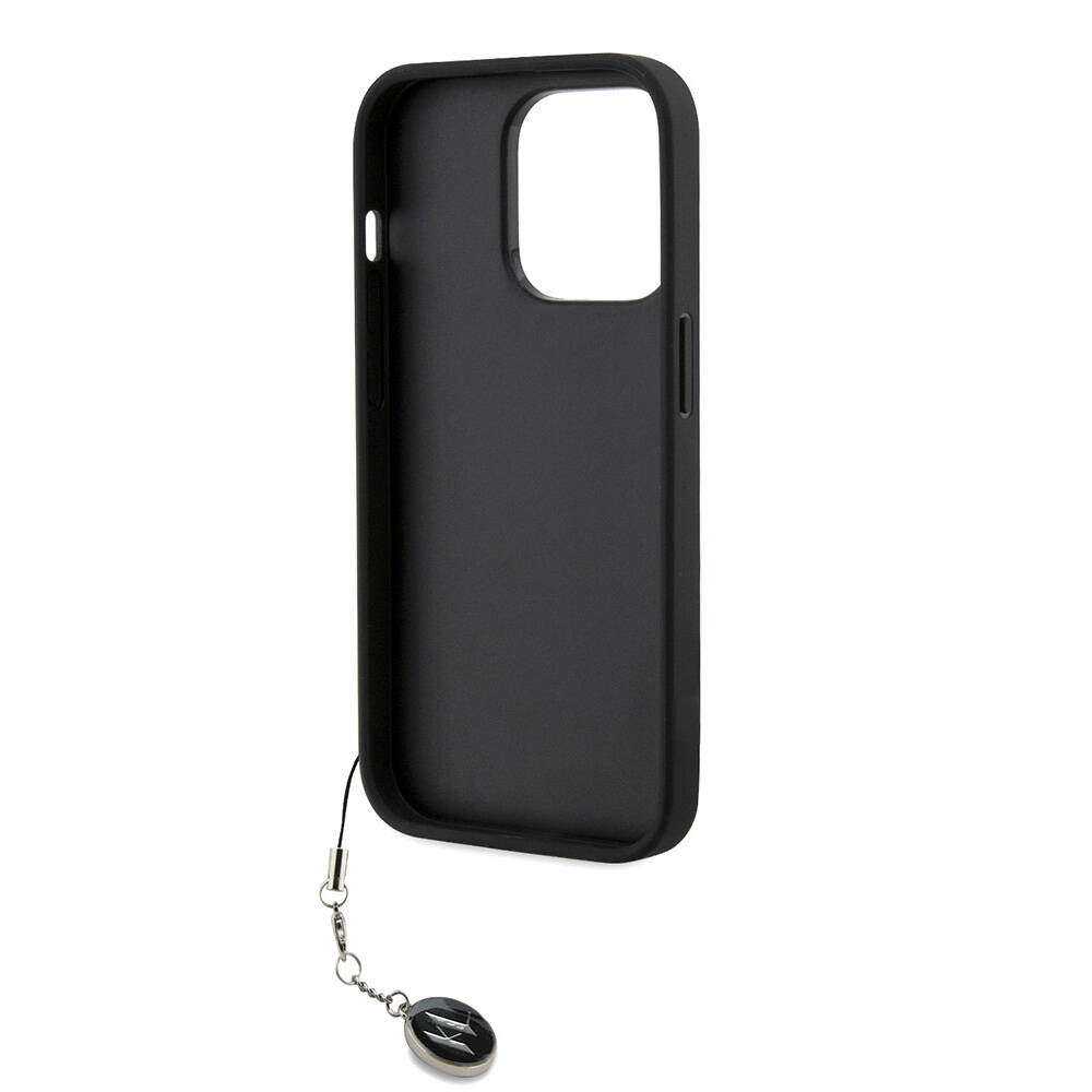 Karl Lagerfeld iPhone 14 Pro Max Orjinal Lisanslı Anahtarlıklı Taşlı KL Yazılı Saffiano Rhinestones Telefon Kılıfı - 5