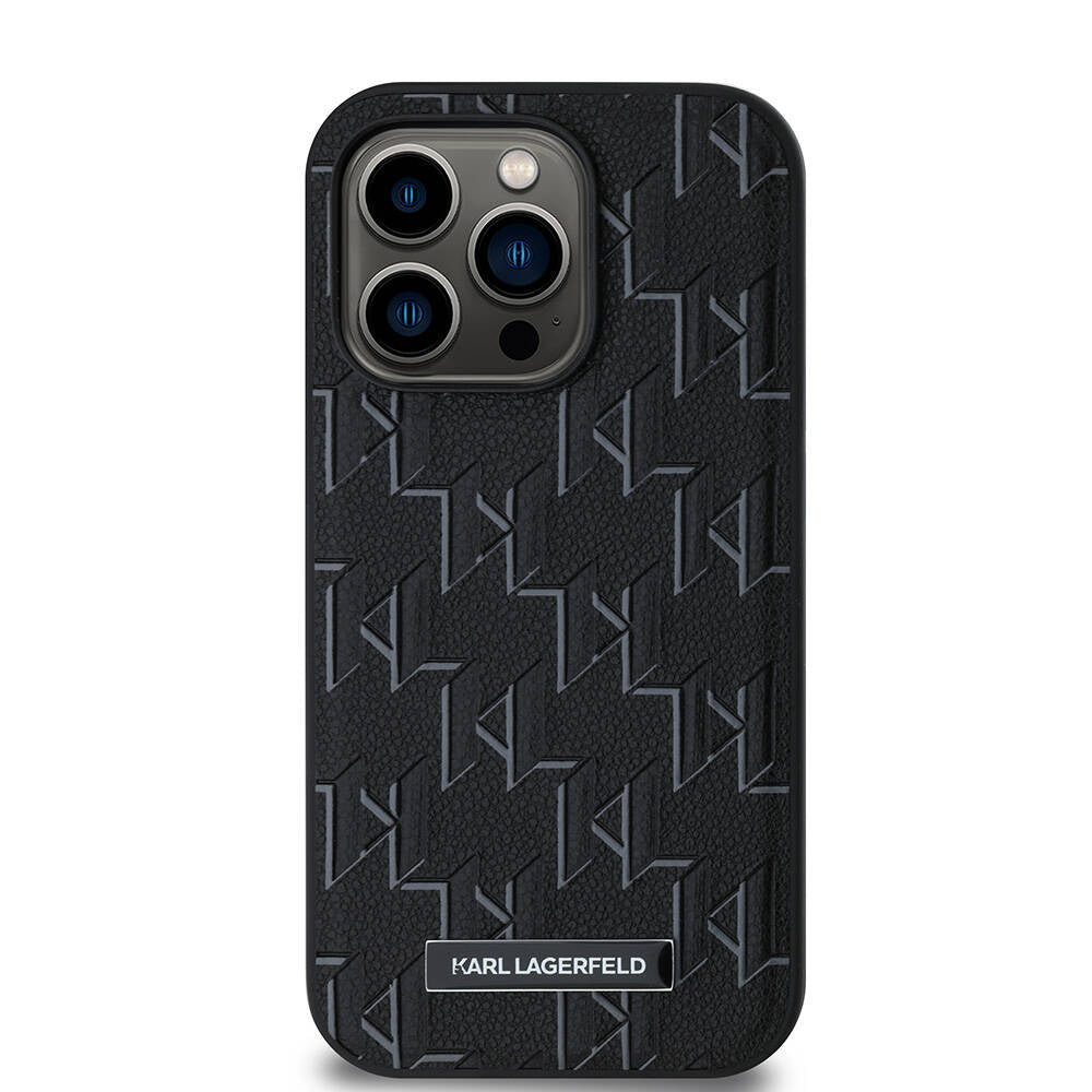 Karl Lagerfeld iPhone 14 Pro Max Orjinal Lisanslı M-safe Şarj Özellikli KL Yazılı Hot Stamp Kılıf
